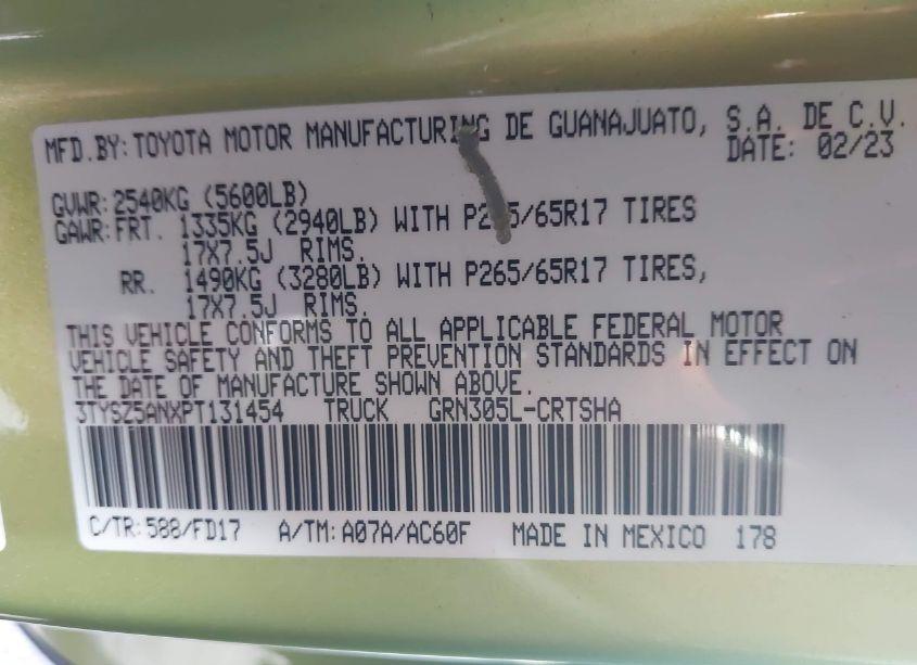 Photo 9 of 2023 Toyota Tacoma ACCESS CAB/SR/SR5/TRD SPORT/TRD OFF ROAD (VIN 3TYSZ5ANXPT131454)