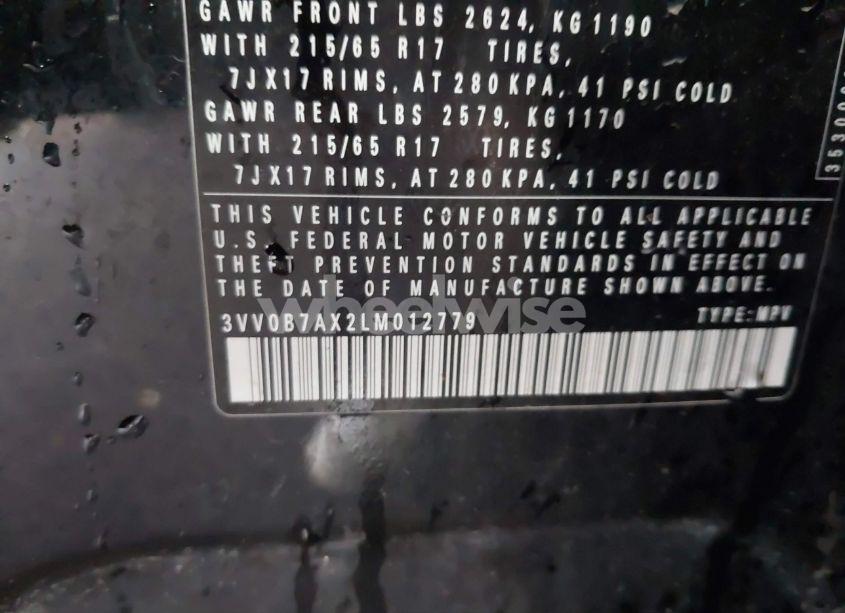 Photo 9 of 2020 Volkswagen Tiguan 2.0T S (VIN 3VV0B7AX2LM012779)