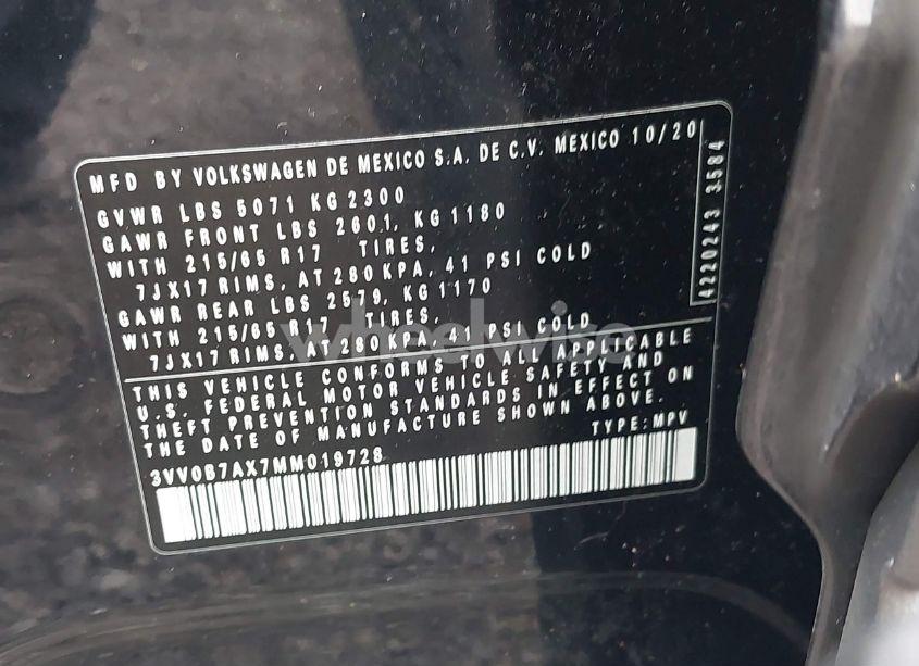 Photo 9 of 2021 Volkswagen Tiguan 2.0T S (VIN 3VV0B7AX7MM019728)