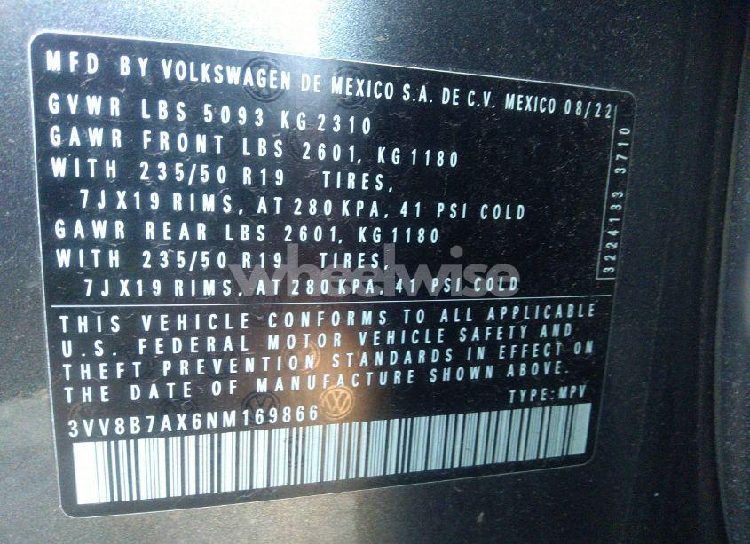 Photo 9 of 2022 Volkswagen Tiguan 2.0T S (VIN 3VV0B7AX8NM171048)