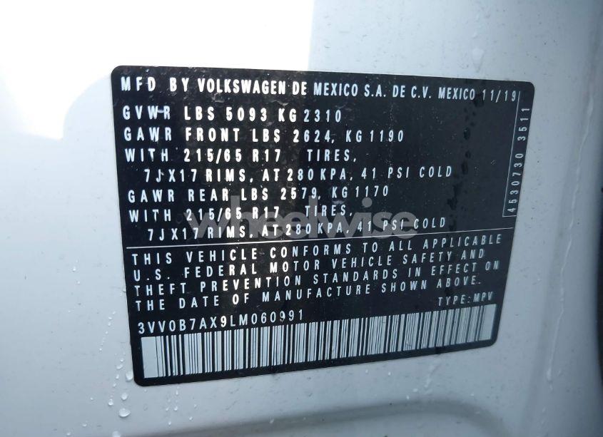 Photo 9 of 2020 Volkswagen Tiguan 2.0T S (VIN 3VV0B7AX9LM060991)