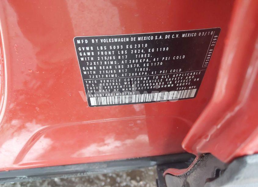 Photo 9 of 2018 Volkswagen Tiguan 2.0T S (VIN 3VV0B7AXXJM133282)