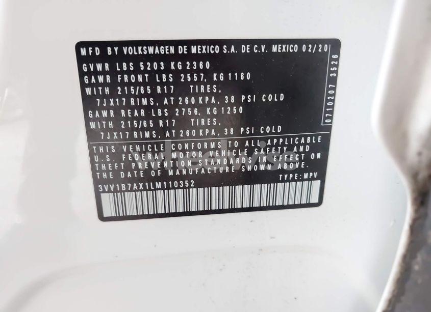 Photo 9 of 2020 Volkswagen Tiguan 2.0T S (VIN 3VV1B7AX1LM110352)