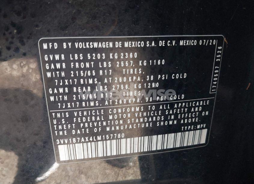 Photo 9 of 2020 Volkswagen Tiguan 2.0T S (VIN 3VV1B7AX4LM157780)