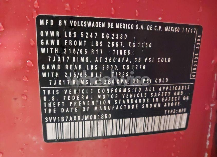 Photo 9 of 2018 Volkswagen Tiguan 2.0T S (VIN 3VV1B7AX6JM081850)