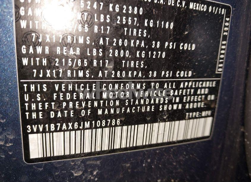 Photo 9 of 2018 Volkswagen Tiguan 2.0T S (VIN 3VV1B7AX6JM108786)