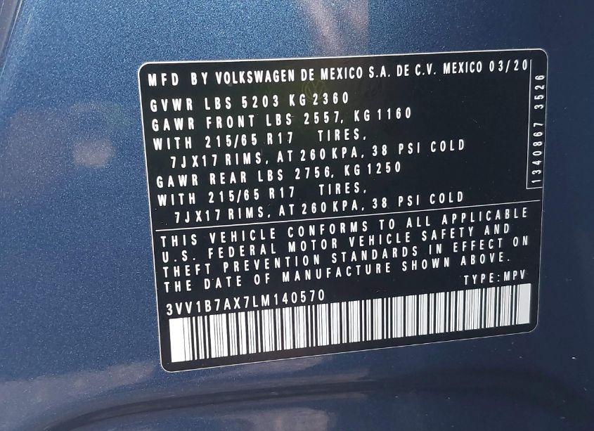 Photo 9 of 2020 Volkswagen Tiguan 2.0T S (VIN 3VV1B7AX7LM140570)