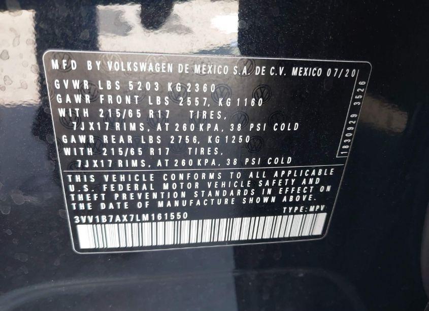 Photo 9 of 2020 Volkswagen Tiguan 2.0T S (VIN 3VV1B7AX7LM161550)