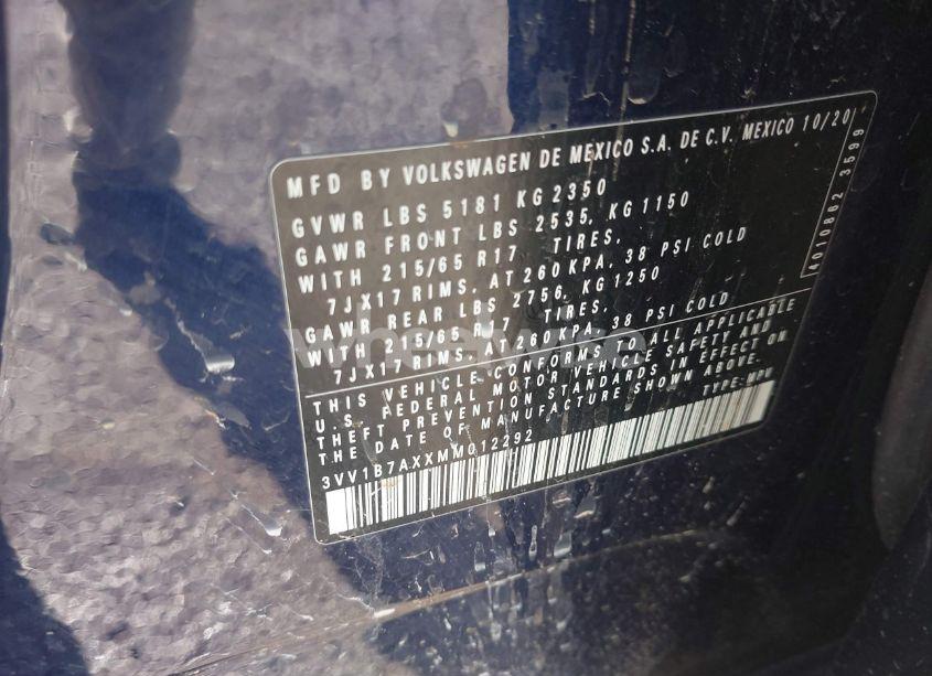 Photo 9 of 2021 Volkswagen Tiguan 2.0T S (VIN 3VV1B7AXXMM012292)