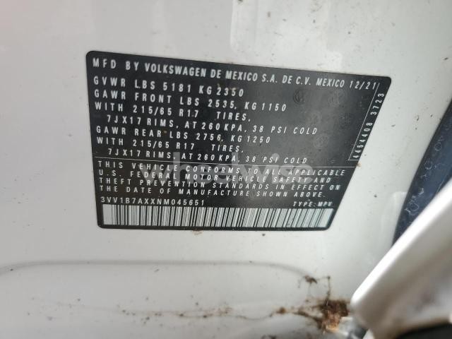 Photo 7 of 2022 VOLKSWAGEN TIGUAN S N/A (VIN 3VV1B7AXXNM045651)