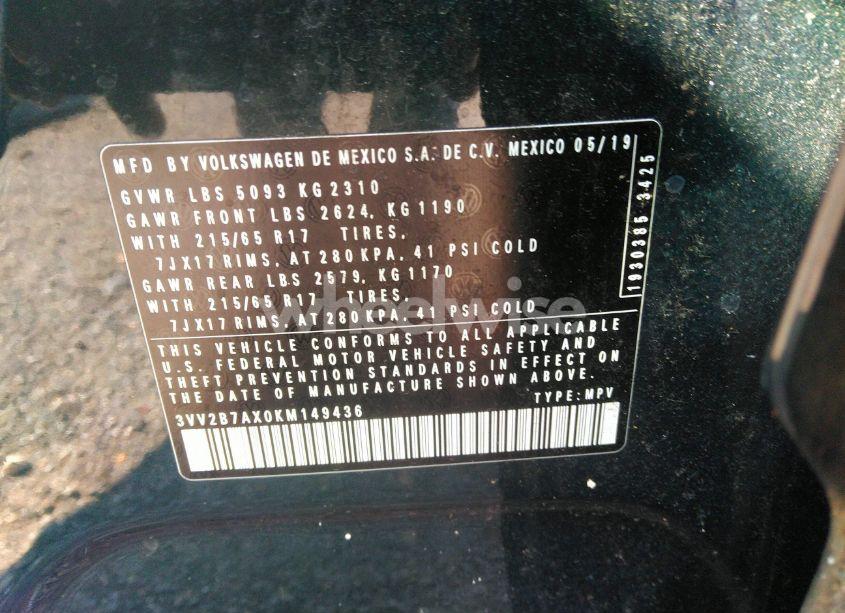 Photo 9 of 2019 Volkswagen Tiguan 2.0T SEL/2.0T SEL R-LINE/2.0T SEL R-LINE BLACK/2.0T SE (VIN 3VV2B7AX0KM149436)