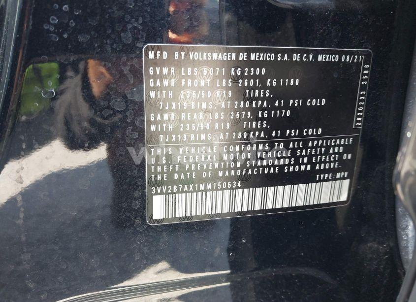 Photo 9 of 2021 Volkswagen Tiguan 2.0T SE/2.0T SE R-LINE BLACK/2.0T SEL (VIN 3VV2B7AX1MM150534)