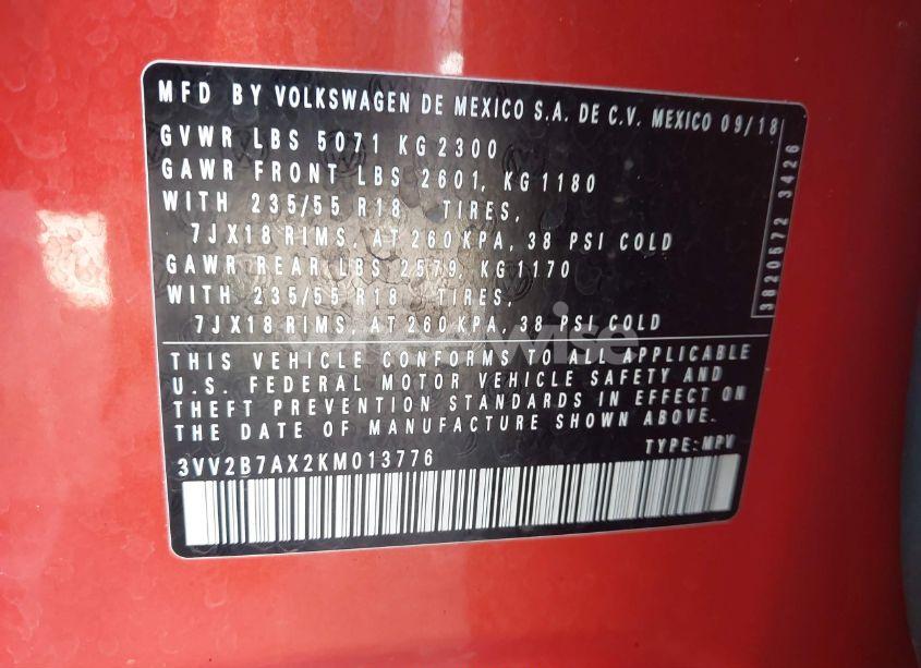 Photo 9 of 2019 Volkswagen Tiguan (VIN 3VV2B7AX2KM013776)