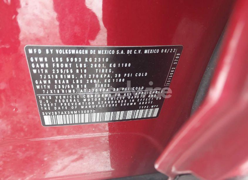 Photo 9 of 2022 Volkswagen Tiguan 2.0T SE (VIN 3VV2B7AX3NM130870)