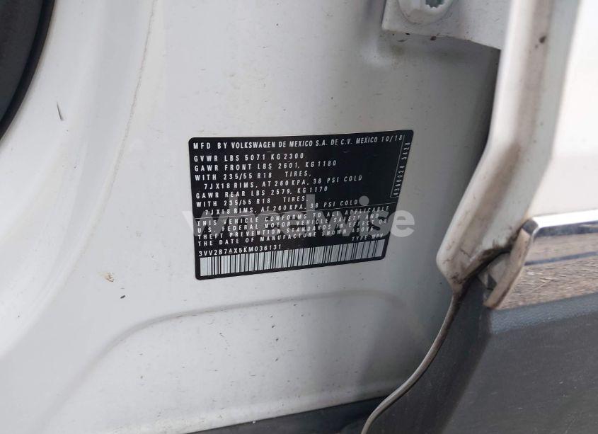 Photo 9 of 2019 Volkswagen Tiguan 2.0T SE/2.0T SEL/2.0T SEL R-LINE/2.0T SEL R-LINE BLACK (VIN 3VV2B7AX5KM036131)