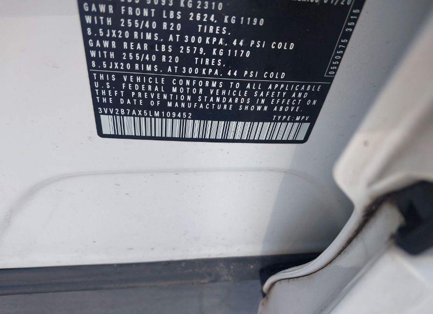 Photo 9 of 2020 Volkswagen Tiguan 2.0T SE/2.0T SE R-LINE BLACK/2.0T SEL (VIN 3VV2B7AX5LM109452)