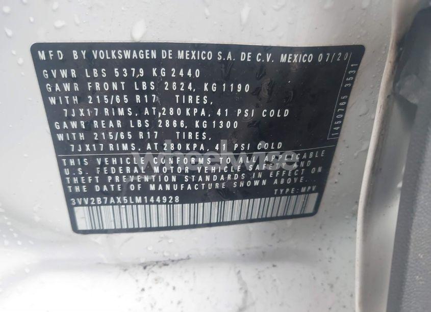 Photo 9 of 2020 Volkswagen Tiguan 2.0T SE/2.0T SE R-LINE BLACK/2.0T SEL (VIN 3VV2B7AX5LM144928)