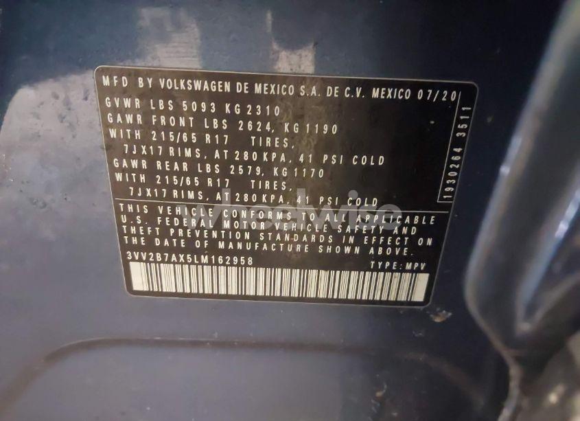 Photo 9 of 2020 Volkswagen Tiguan 2.0T SE/2.0T SE R-LINE BLACK/2.0T SEL (VIN 3VV2B7AX5LM162958)