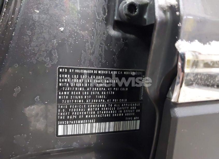 Photo 9 of 2021 Volkswagen Tiguan 2.0T SE/2.0T SE R-LINE BLACK/2.0T SEL (VIN 3VV2B7AX5MM091682)