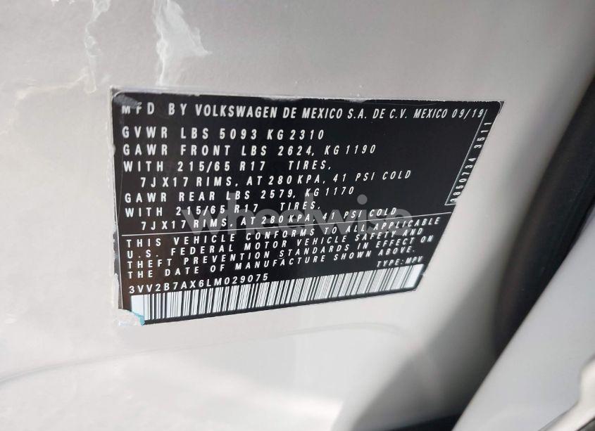 Photo 9 of 2020 Volkswagen Tiguan 2.0T SE/2.0T SE R-LINE BLACK/2.0T SEL (VIN 3VV2B7AX6LM029075)