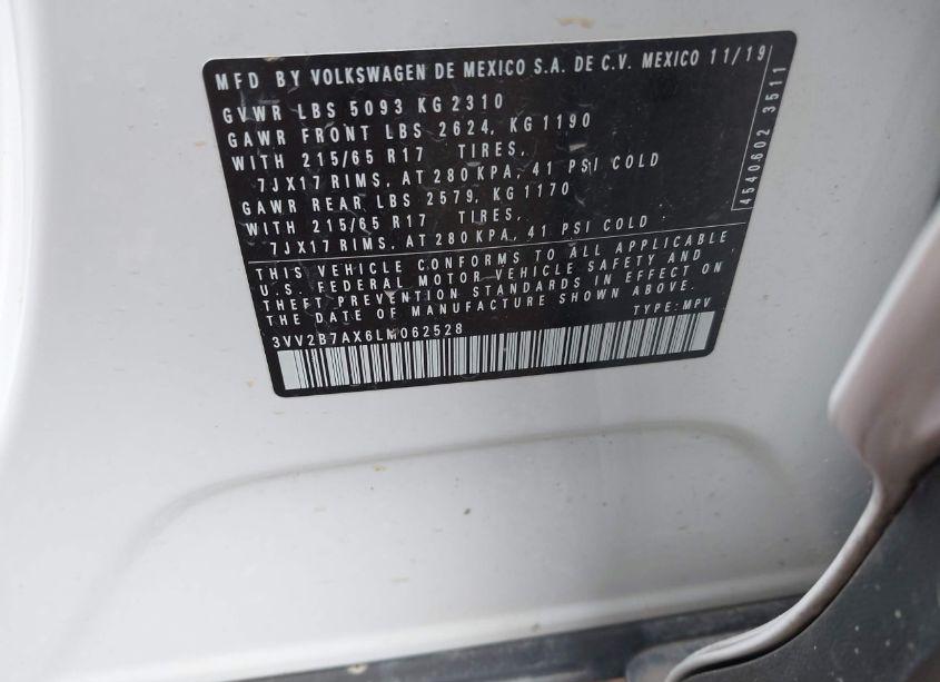 Photo 9 of 2020 Volkswagen Tiguan 2.0T SE/2.0T SE R-LINE BLACK/2.0T SEL (VIN 3VV2B7AX6LM062528)