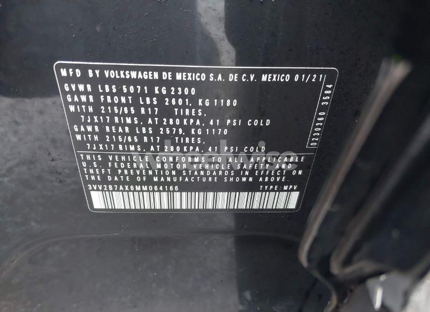 Photo 9 of 2021 Volkswagen Tiguan 2.0T SE/2.0T SE R-LINE BLACK/2.0T SEL (VIN 3VV2B7AX6MM064166)