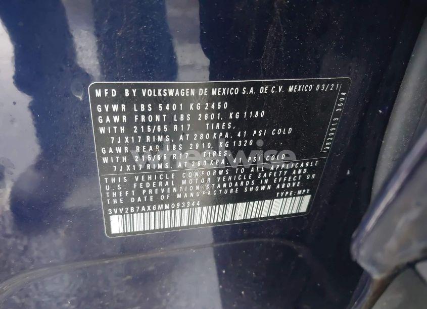 Photo 9 of 2021 Volkswagen Tiguan 2.0T SE/2.0T SE R-LINE BLACK/2.0T SEL (VIN 3VV2B7AX6MM093344)