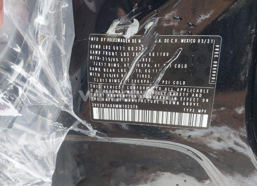 Photo 9 of 2021 Volkswagen Tiguan 2.0T SE/2.0T SE R-LINE BLACK/2.0T SEL (VIN 3VV2B7AX6MM102379)