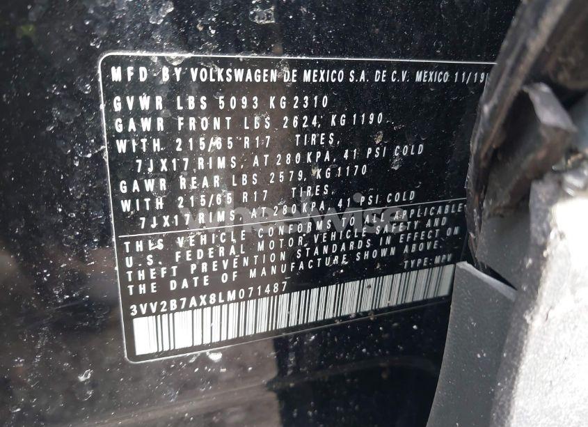 Photo 9 of 2020 Volkswagen Tiguan 2.0T SE/2.0T SE R-LINE BLACK/2.0T SEL (VIN 3VV2B7AX8LM071487)