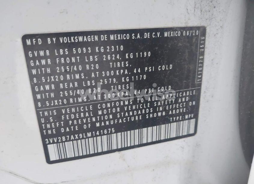 Photo 9 of 2020 Volkswagen Tiguan 2.0T SE/2.0T SE R-LINE BLACK/2.0T SEL (VIN 3VV2B7AX9LM141675)