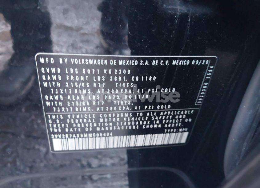 Photo 9 of 2021 Volkswagen Tiguan 2.0T SE/2.0T SE R-LINE BLACK/2.0T SEL (VIN 3VV2B7AX9MM005404)