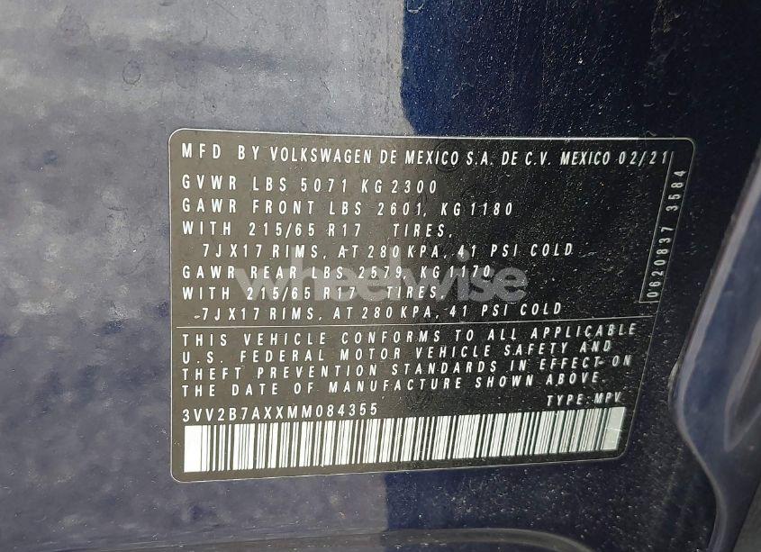 Photo 9 of 2021 Volkswagen Tiguan (VIN 3VV2B7AXXMM084355)
