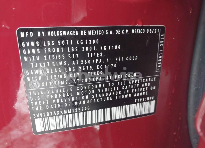 Photo 9 of 2021 Volkswagen Tiguan 2.0T SE/2.0T SE R-LINE BLACK/2.0T SEL (VIN 3VV2B7AXXMM125745)