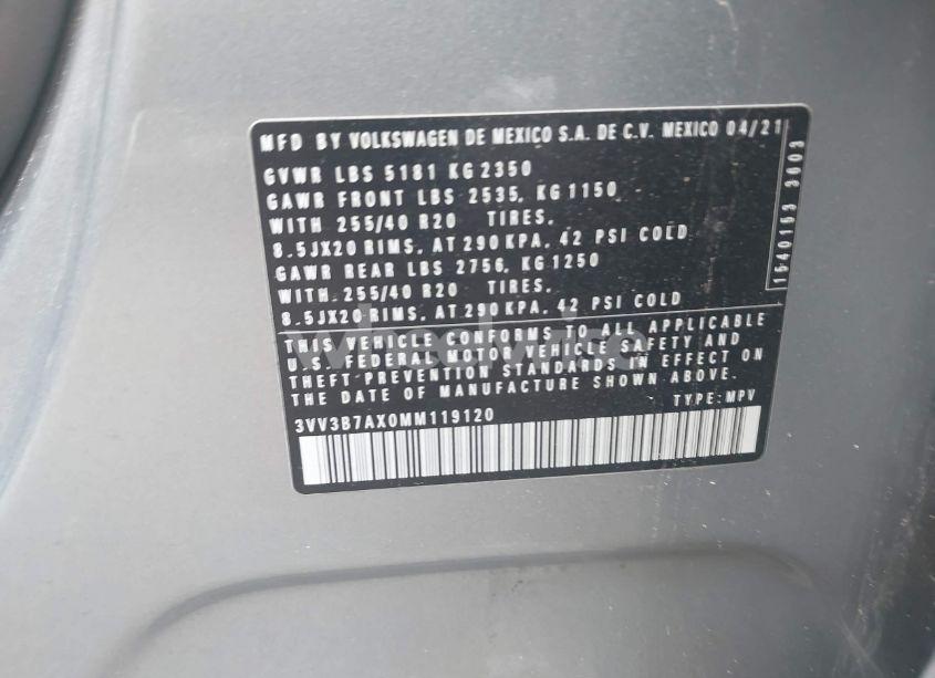 Photo 9 of 2021 Volkswagen Tiguan 2.0T SE/2.0T SE R-LINE BLACK/2.0T SEL (VIN 3VV3B7AX0MM119120)