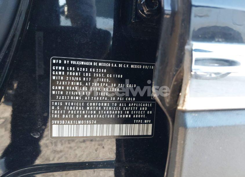 Photo 9 of 2020 Volkswagen Tiguan 2.0T SE/2.0T SE R-LINE BLACK/2.0T SEL (VIN 3VV3B7AX1LM019574)