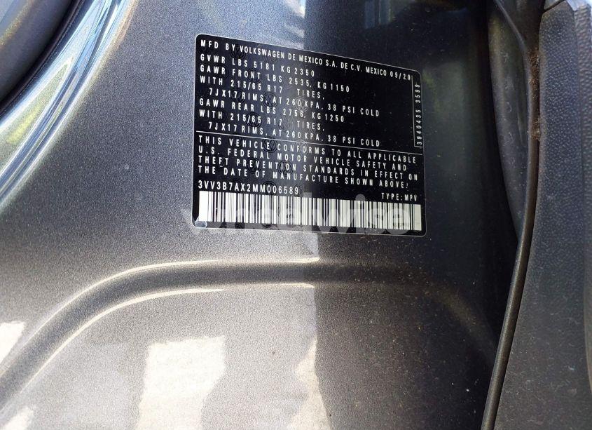 Photo 9 of 2021 Volkswagen Tiguan 2.0T SE/2.0T SE R-LINE BLACK/2.0T SEL (VIN 3VV3B7AX2MM006589)