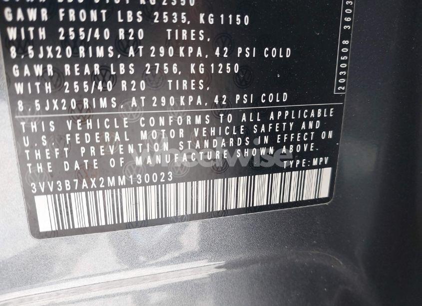 Photo 9 of 2021 Volkswagen Tiguan 2.0T SE/2.0T SE R-LINE BLACK/2.0T SEL (VIN 3VV3B7AX2MM130023)