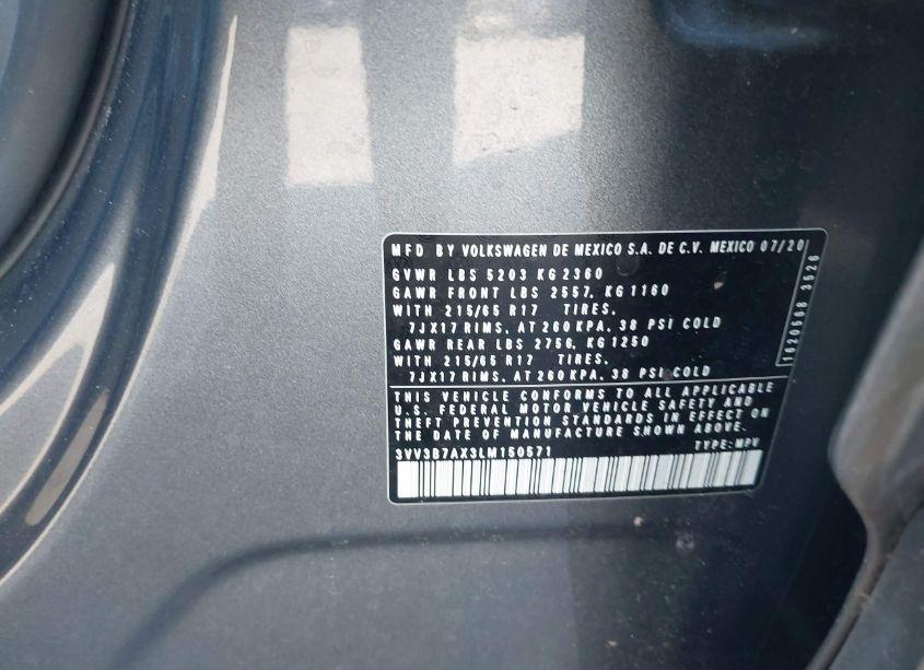 Photo 9 of 2020 Volkswagen Tiguan 2.0T SE/2.0T SE R-LINE BLACK/2.0T SEL (VIN 3VV3B7AX3LM150571)