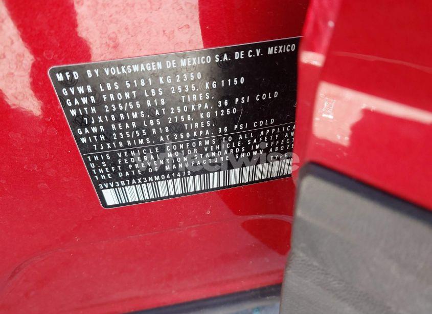 Photo 9 of 2022 Volkswagen Tiguan 2.0T SE (VIN 3VV3B7AX3NM041479)