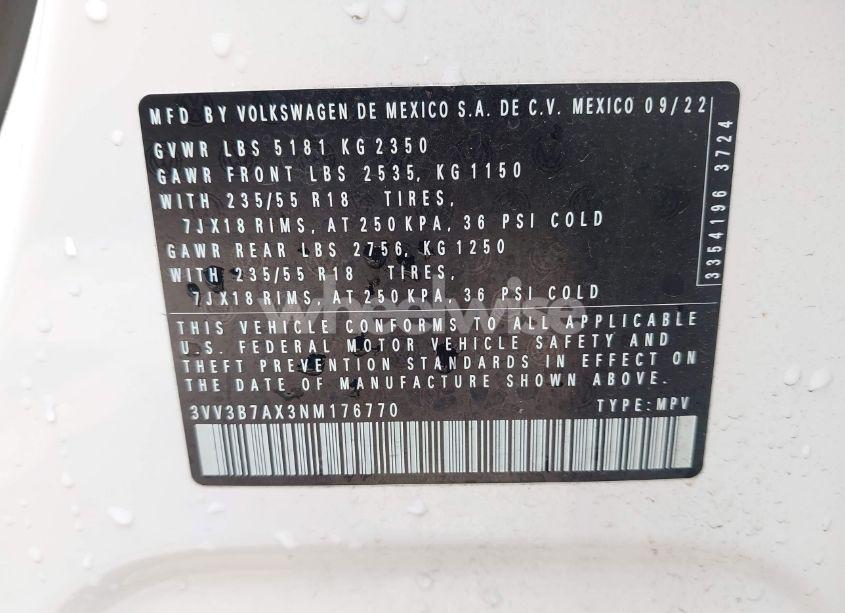 Photo 9 of 2022 Volkswagen Tiguan 2.0T SE (VIN 3VV3B7AX3NM176770)