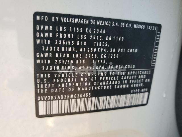Photo 9 of 2024 VOLKSWAGEN TIGUAN SE (VIN 3VV3B7AX3RM030455)