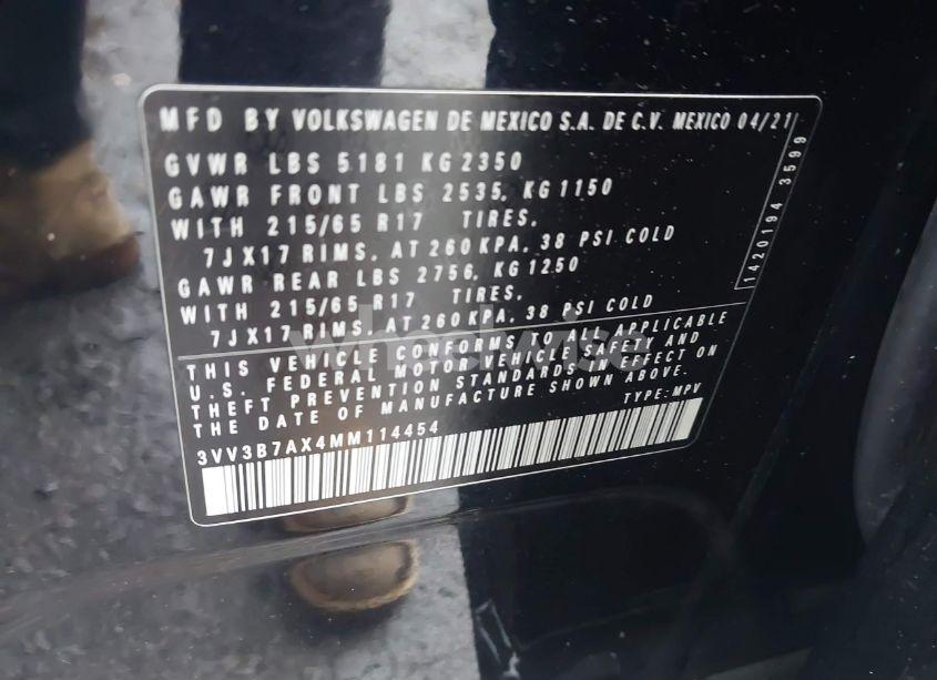 Photo 9 of 2021 Volkswagen Tiguan 2.0T SE/2.0T SE R-LINE BLACK/2.0T SEL (VIN 3VV3B7AX4MM114454)