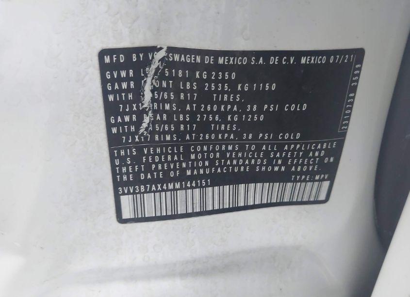 Photo 9 of 2021 Volkswagen Tiguan 2.0T SE/2.0T SE R-LINE BLACK/2.0T SEL (VIN 3VV3B7AX4MM144151)