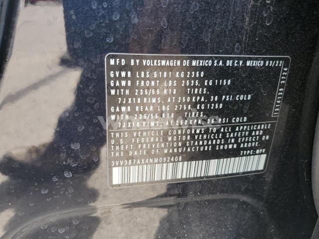 Photo 9 of 2022 VOLKSWAGEN TIGUAN SE (VIN 3VV3B7AX4NM092408)