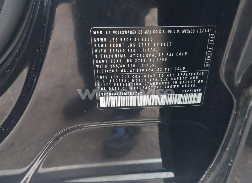 Photo 9 of 2020 Volkswagen Tiguan 2.0T SE/2.0T SE R-LINE BLACK/2.0T SEL (VIN 3VV3B7AX5LM088722)