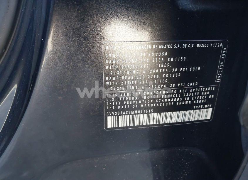 Photo 9 of 2021 Volkswagen Tiguan 2.0T SE/2.0T SE R-LINE BLACK/2.0T SEL (VIN 3VV3B7AX5MM041515)