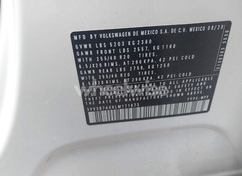 Photo 9 of 2020 Volkswagen Tiguan 2.0T SE/2.0T SE R-LINE BLACK/2.0T SEL (VIN 3VV3B7AX6LM171673)