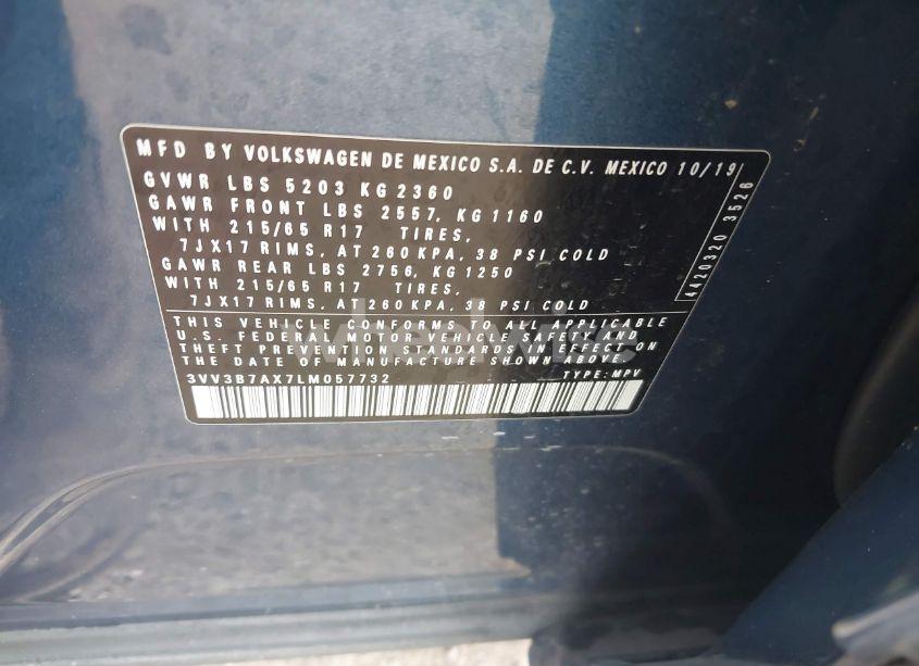 Photo 9 of 2020 Volkswagen Tiguan 2.0T SE/2.0T SE R-LINE BLACK/2.0T SEL (VIN 3VV3B7AX7LM057732)