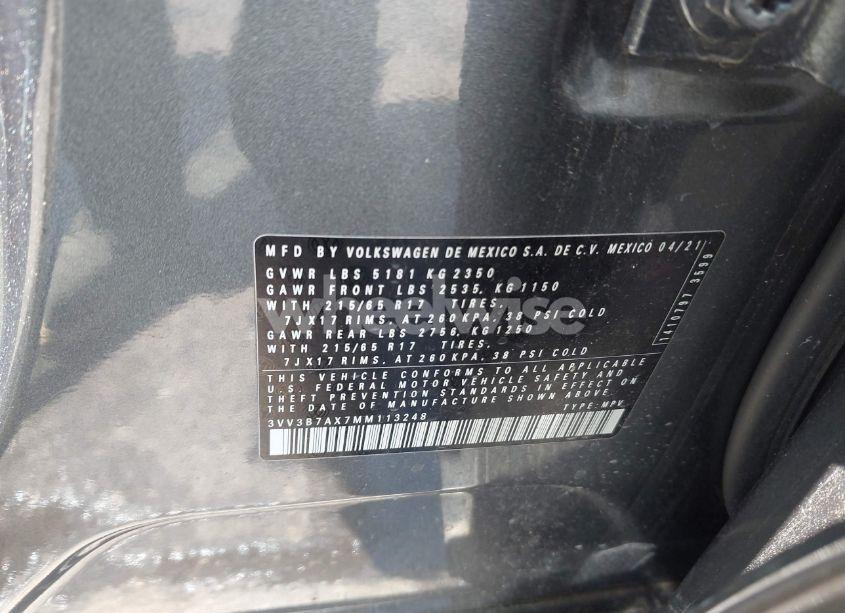 Photo 9 of 2021 Volkswagen Tiguan 2.0T SE/2.0T SE R-LINE BLACK/2.0T SEL (VIN 3VV3B7AX7MM113248)