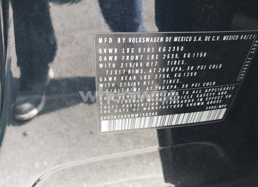 Photo 9 of 2021 Volkswagen Tiguan 2.0T SE/2.0T SE R-LINE BLACK/2.0T SEL (VIN 3VV3B7AX8MM158344)